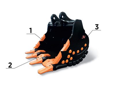 HDVX rock bucket for excavator