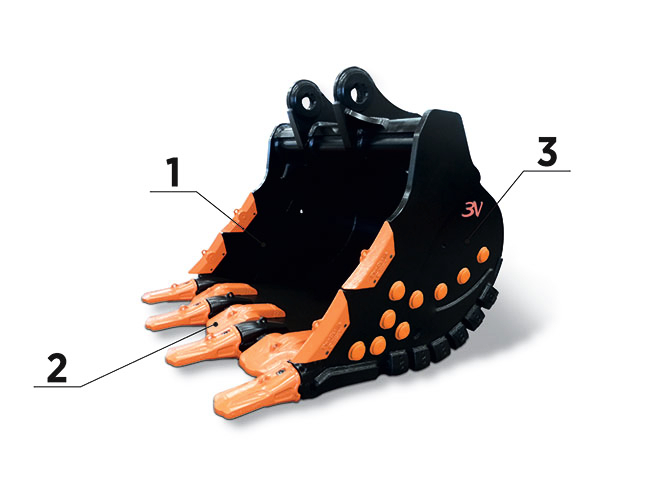 HDVX rock bucket for excavator