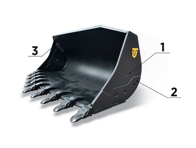 Rock bucket for loader