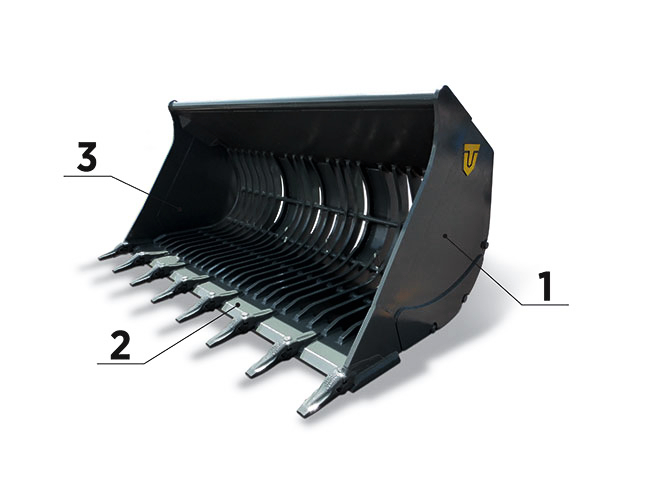 Skeleton bucket for loading