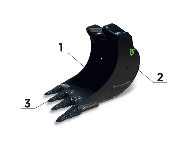 Rock bucket for excavator