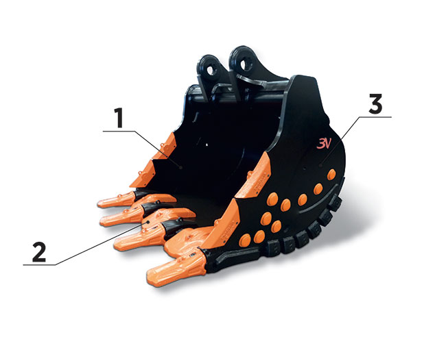 HDVX rock bucket for excavator