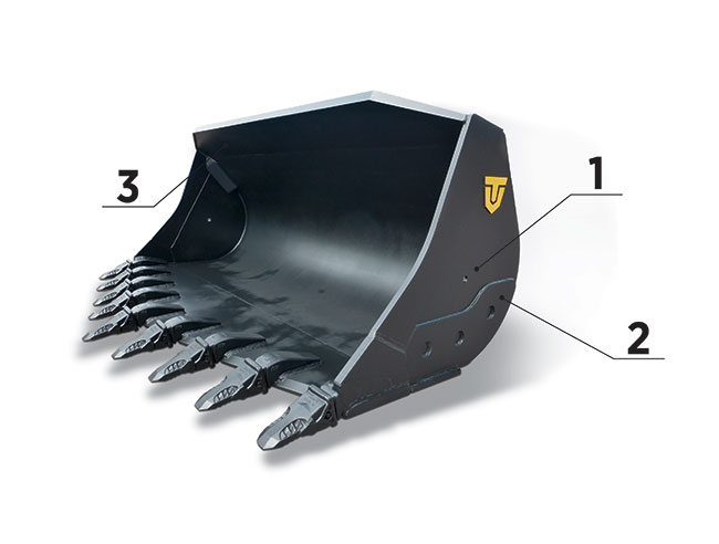 Rock bucket for loader
