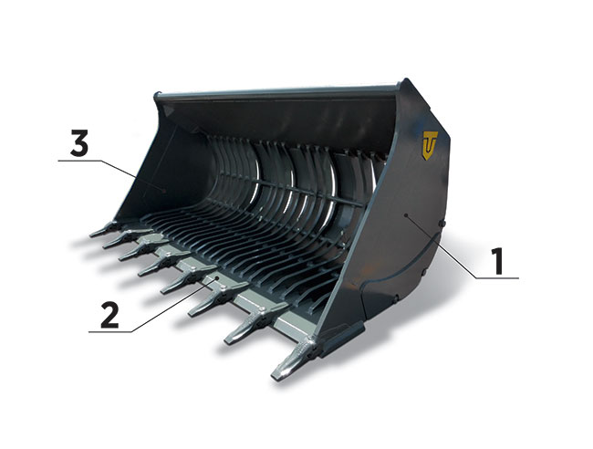 Skeleton bucket for loading